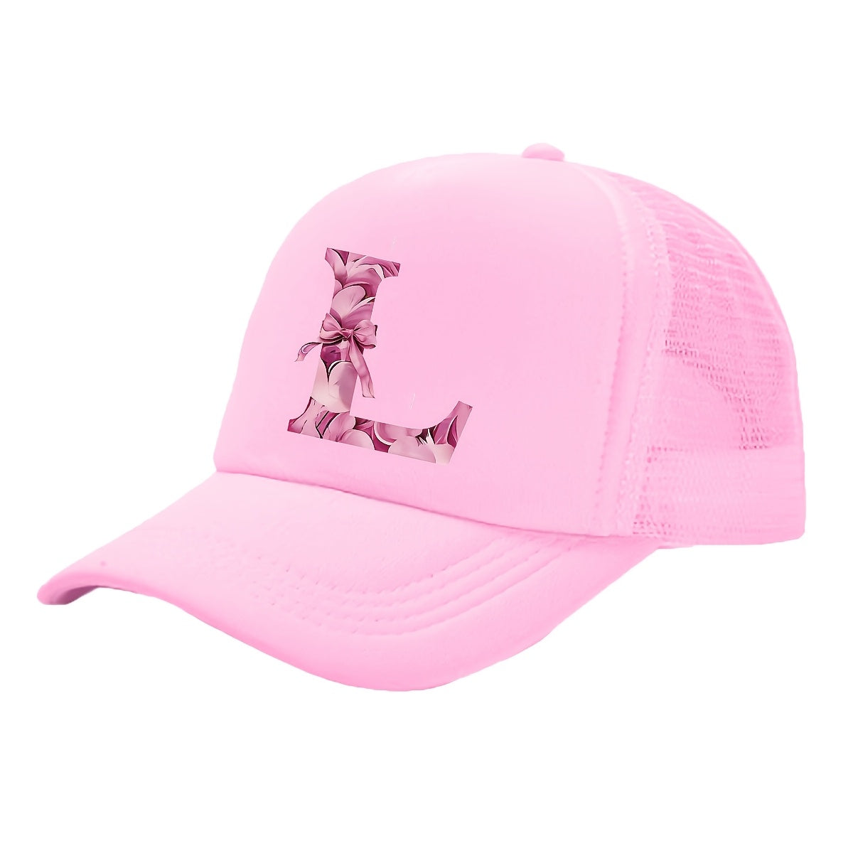 Kids Pink Mesh Bowknot Baseball Cap Breathable Lightweight