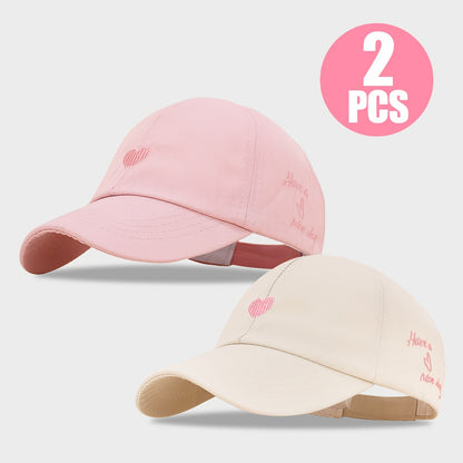 Breathable Ponytail Baseball Caps for Kids - Spring/Summer