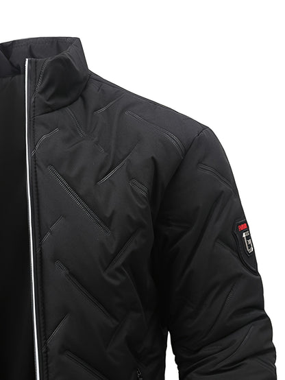 Men's Warm Thickened Jacket with Stand Collar for Autumn & Winter