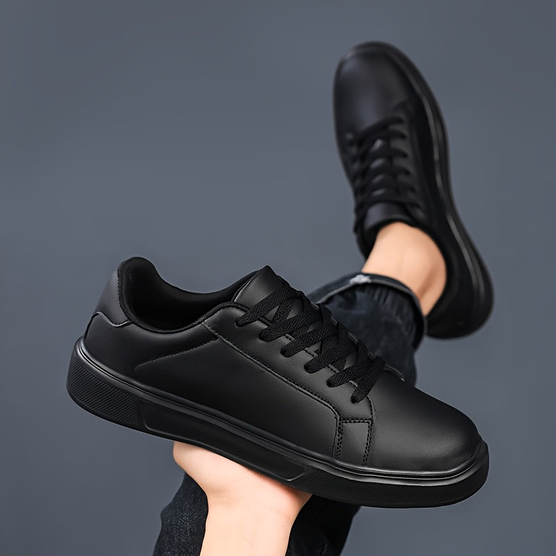 Men's Classic Black White Two-Tone Casual Flat Shoes