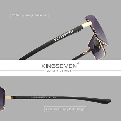 KINGSEVEN Unisex Polarized TAC Lens Rectangle Sunglasses