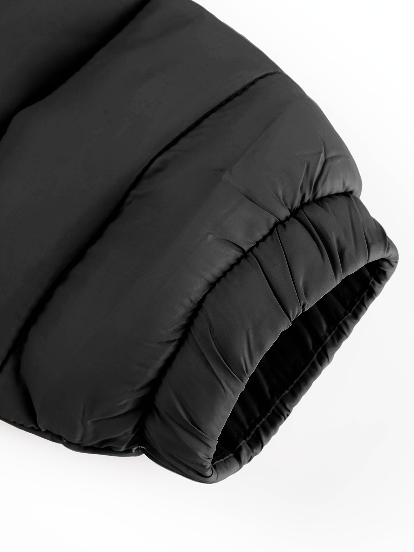 Կանացի թեթև, սև, գլխարկով ձմեռային բաճկոն՝ գրպաններով - Էլեգանտ երկար թևքերով վերնազգեստ, նեյլոնե նյութ, կայծակաճարմանդով դիզայն, իդեալական է առօրյա կամ ճանապարհորդության համար, ձմեռային վերարկուներ