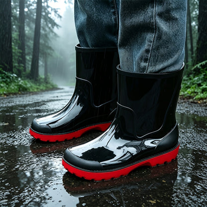 Men's Waterproof Non-Slip PVC Rain Boots for Outdoor Use