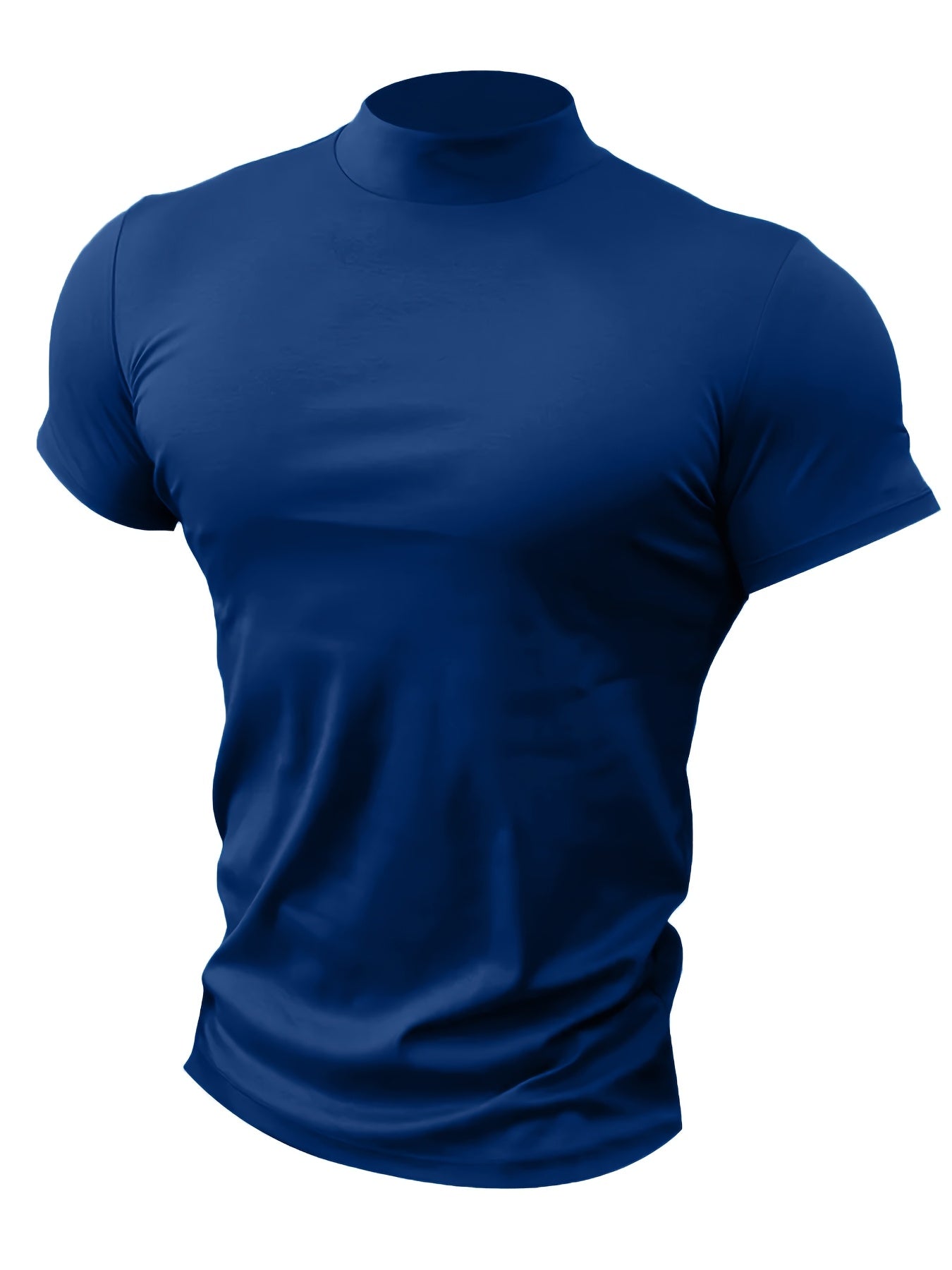 Men's High-Neck Short-Sleeve T-Shirt for Spring and Summer - Fashionable, Comfortable, and Essential for Casual Wear - ayq