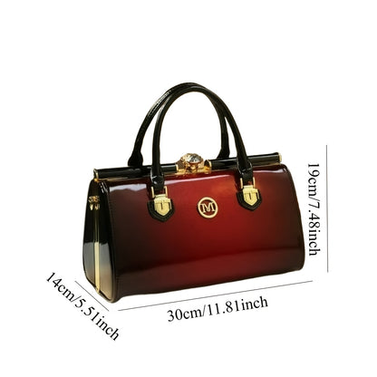 Vintage Red Crossbody Bag for Women with Rhinestone Detail