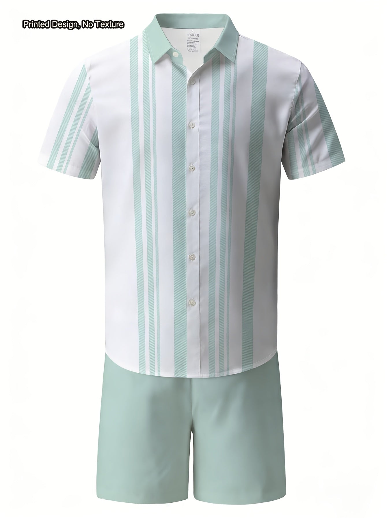 Men's Casual 2-Piece Striped Shirt & Shorts Summer Set