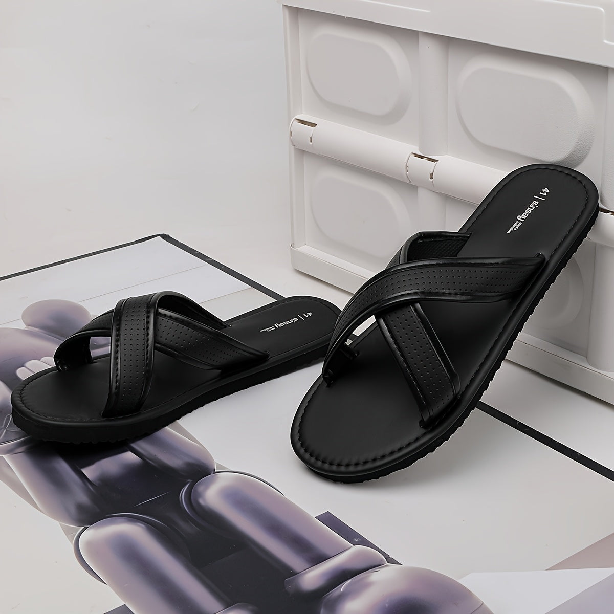 Men's All-Season Slip-On Sandals with Durable Cross Straps