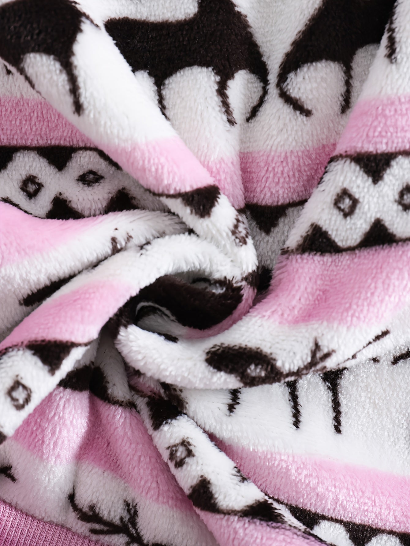 2pcs Girls' Cute Deer Print Fashionable Thick Flannel Set for Autumn/Winter, Soft and Comfortable Warm Outfit, Versatile Casual Attire with Outdoor Activities, Winter Clothing, Autumn Fashion, Stylish Kids' Wear, Playful Desi