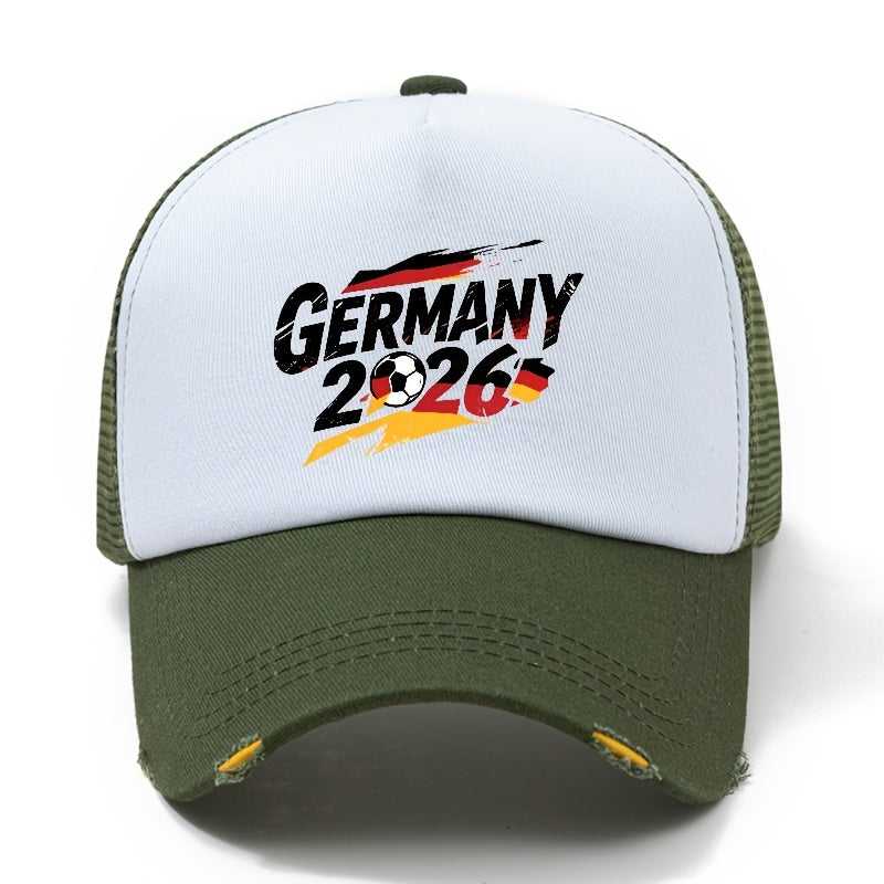 Unisex Germany Football 2026 Mesh Baseball Cap with Curved Brim