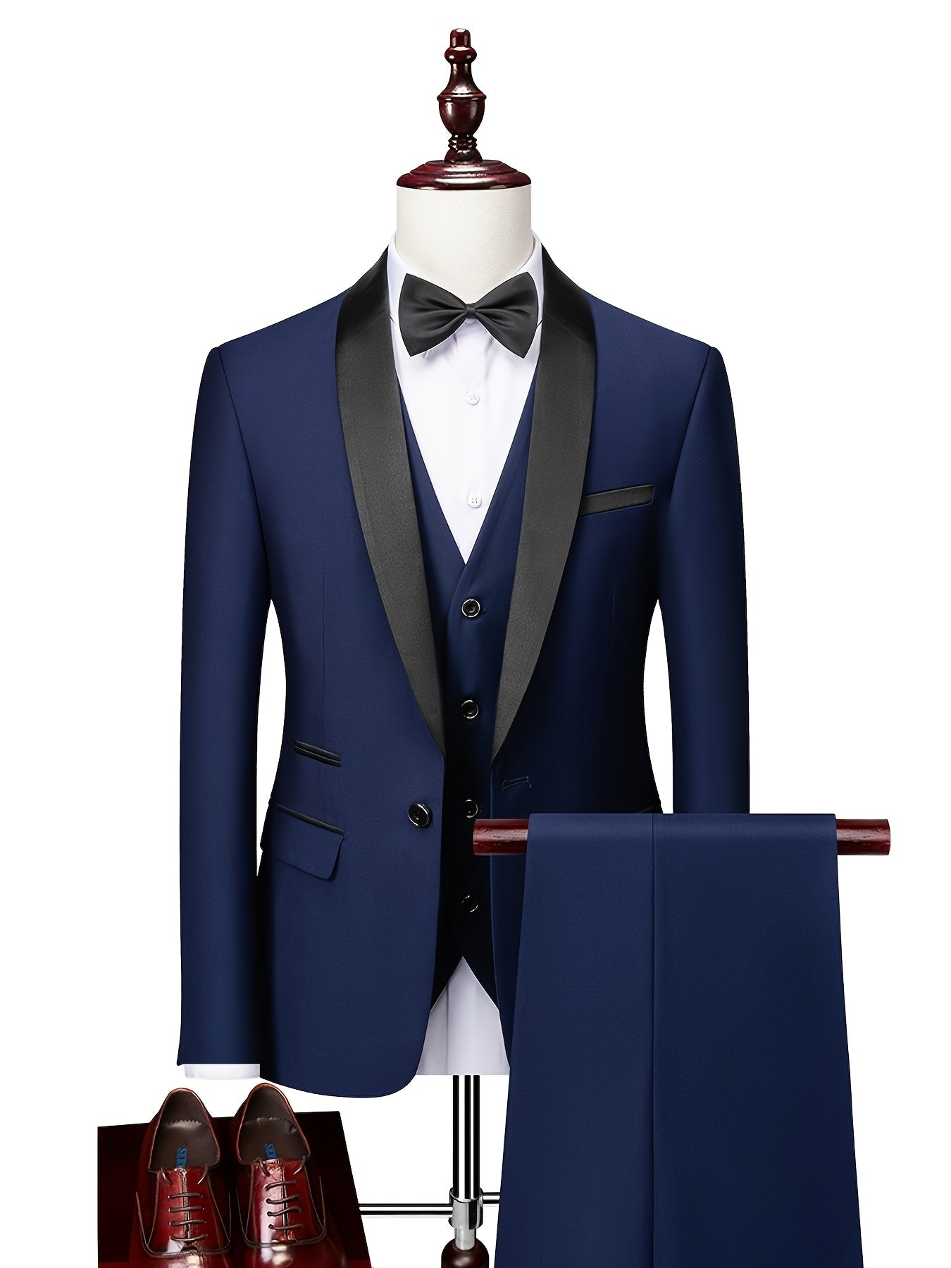 Men's 3-Piece Suit Set - Blazer, Vest & Trousers for Business & Weddin