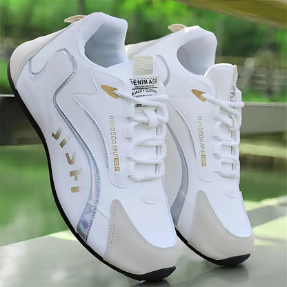 Men's Casual Comfort Training Shoes, Low-Top Lace-Up Sneakers for Walking, Outdoor Activities, and Travel - PU Upper, Fabric Lining, PVC Sole