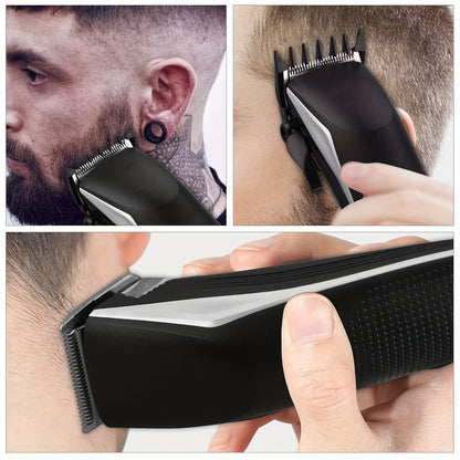 Hair Clippers for Men, Electric Hair Trimmer Clipper Home Haircut & Grooming Kit with 10 Guide Combs 1 Scissor 1 Comb