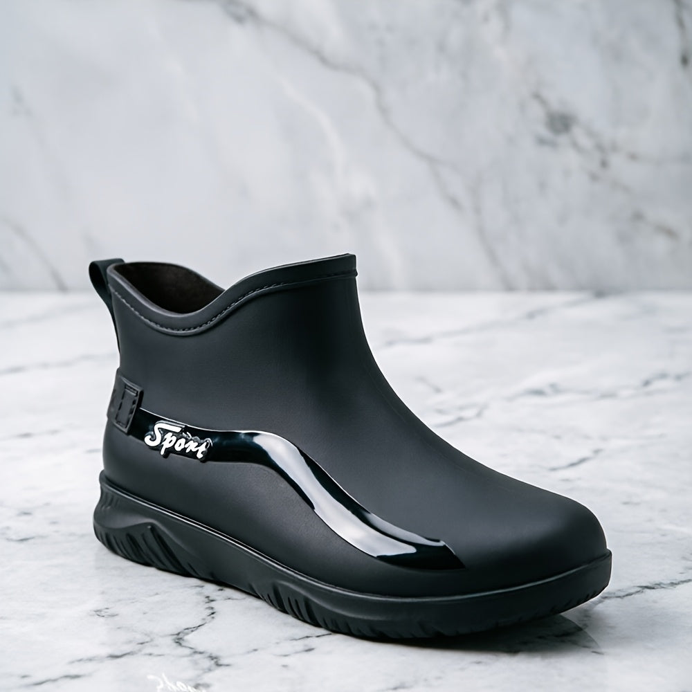 Men's Casual Anti-Slip PVC Rain Shoes for All-Season Wear
