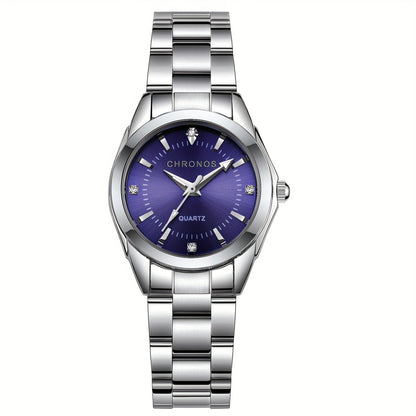 CHRONOS Women'S Fashionable Casual Quartz Watch Features a Stainless Steel Strap, Perfect for Business Elegance And Sophistication. This Exquisite And Compact Outdoor Sports Watch Is Ideal for Daily Wear And Outings, Making I