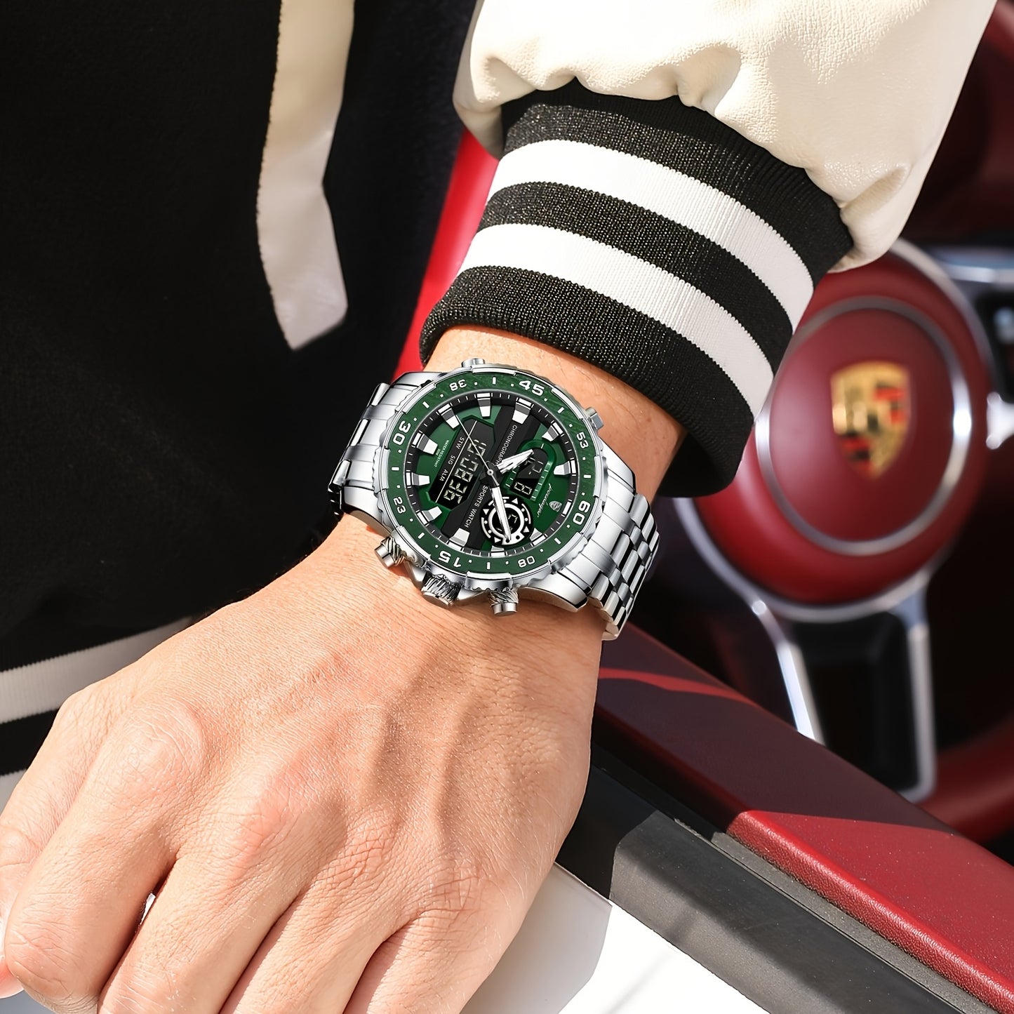 Men's Streetwear Digital Watch with Luminous Dual Display