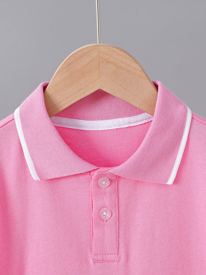 Kids' Summer Polo Shirts with Bird Patterns, Cotton Blend