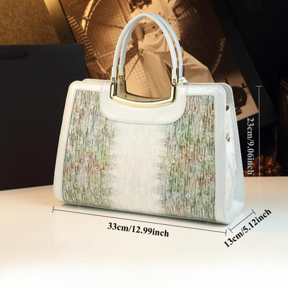 Elegant Split Leather Messenger Bag for Women with Adjustable Strap