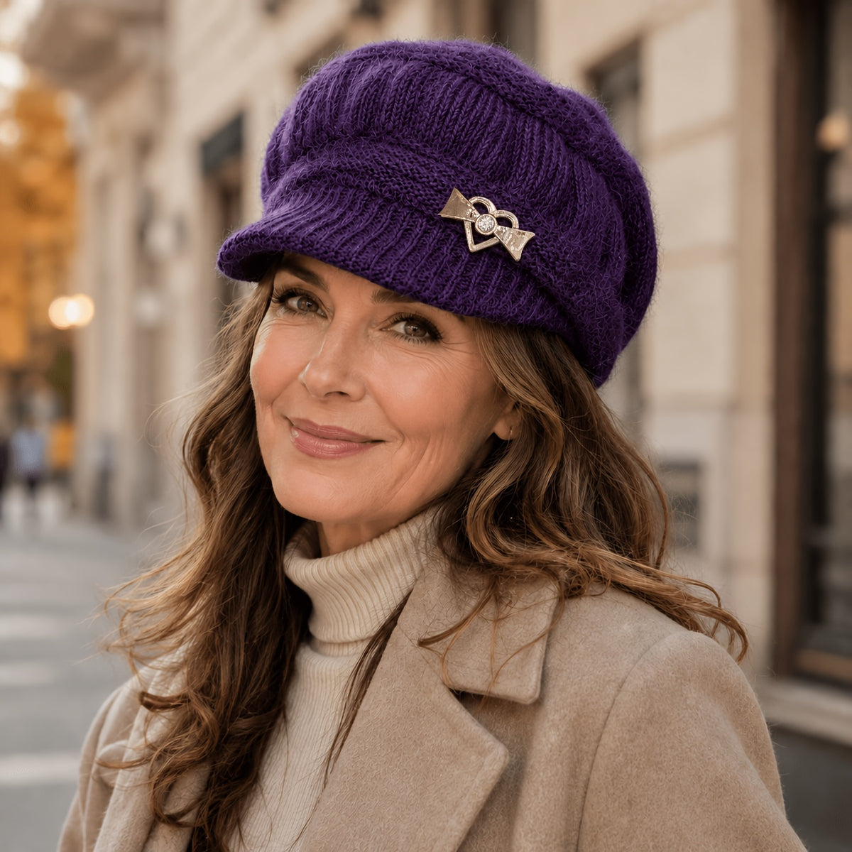 Lightweight Elastic Winter Hat for Mom with Forehead Warmth