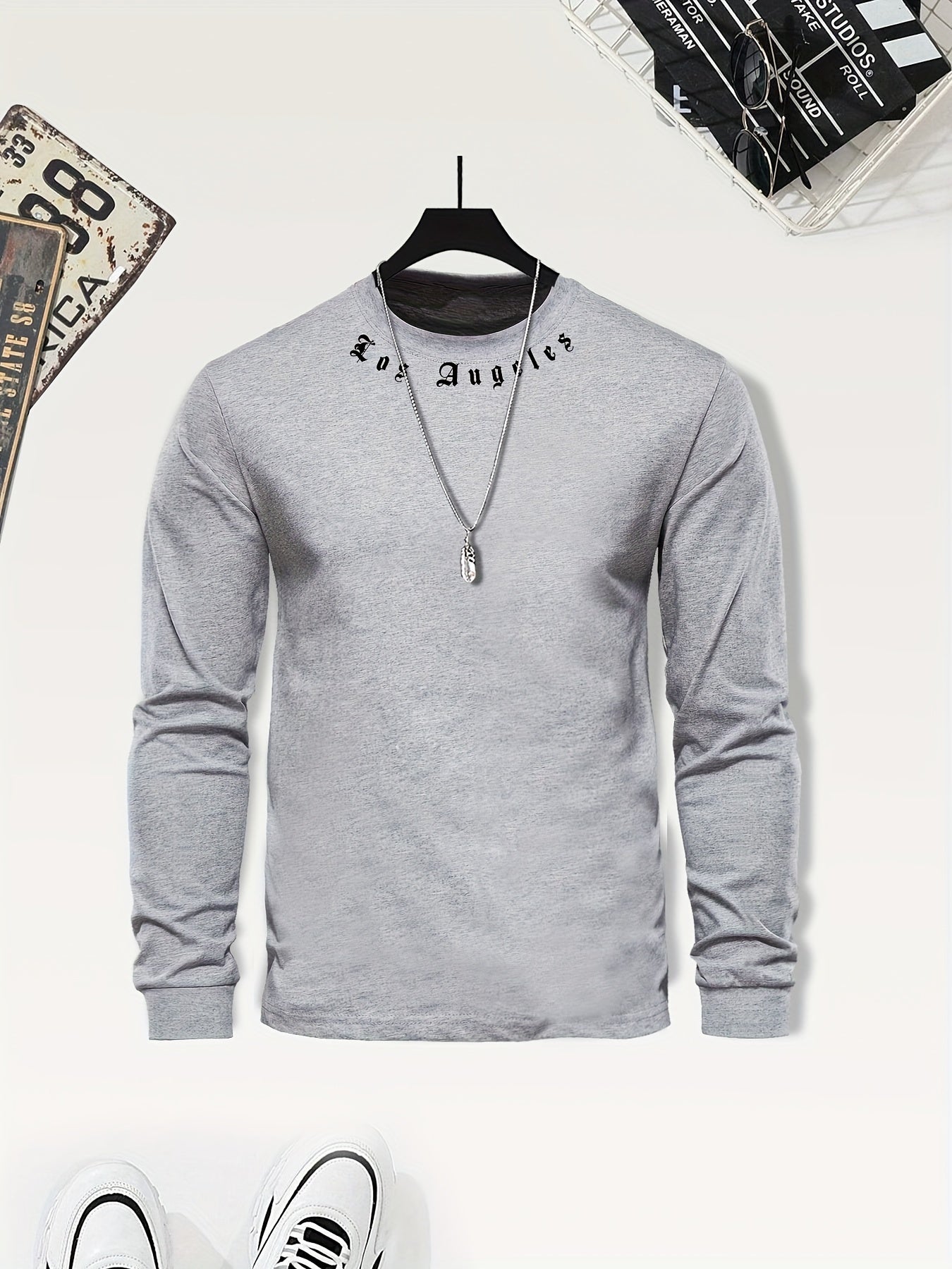 KUQIQIBOY Boys' Casual Long Sleeve T-Shirt with Letter Print - Stretchy Polyester Blend, Machine Washable, Round Neck - Perfect for Fall/Winter, KUQIQIBOY