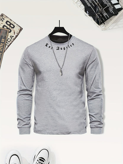 KUQIQIBOY Boys' Casual Long Sleeve T-Shirt with Letter Print - Stretchy Polyester Blend, Machine Washable, Round Neck - Perfect for Fall/Winter, KUQIQIBOY