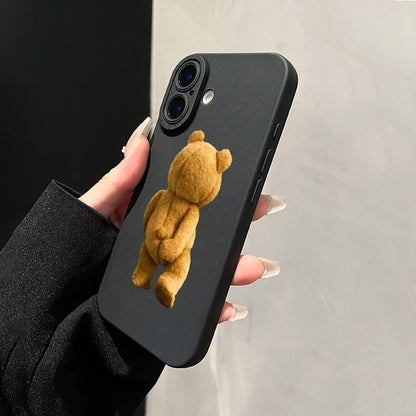 for iPhone 16 15 14 13 12 11 Pro Max XS XR SE Hot-selling silicone shockproof Brown Bear Cub Pattern Phone Case 2024 New Christmas Trend Mobile Phone Case TH1