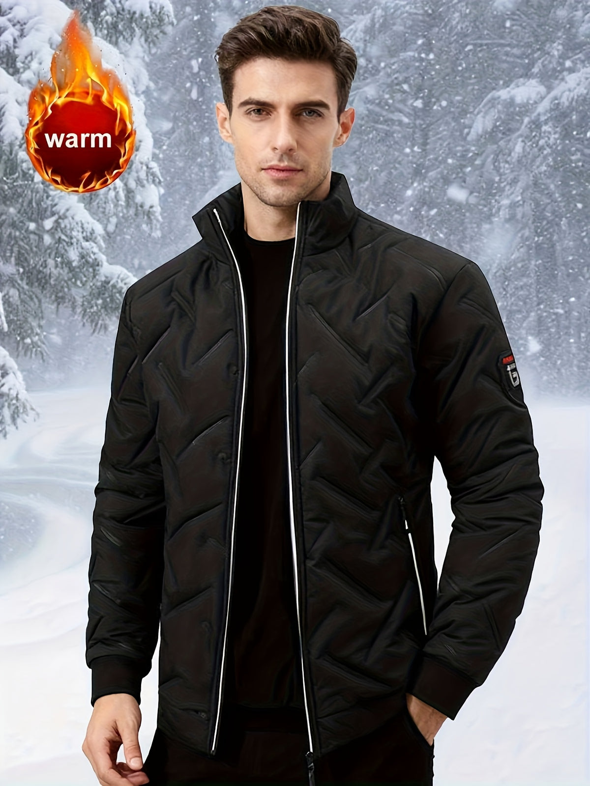 Men's Warm Stand Collar Jacket for Autumn and Winter