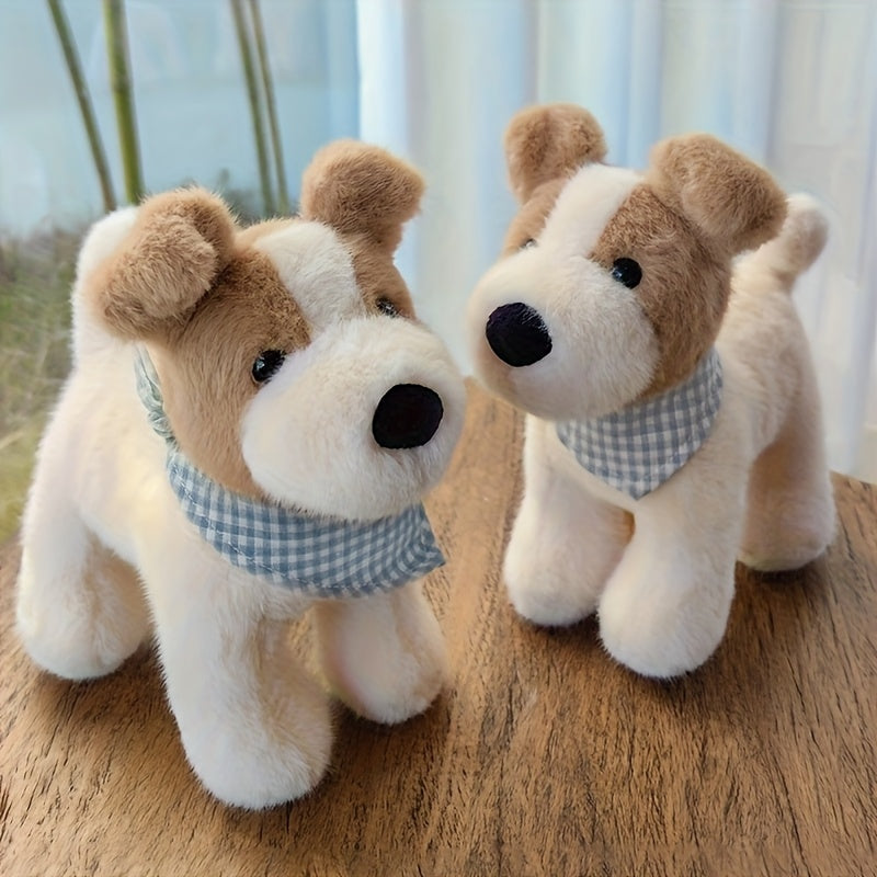 Adorable 18Cm/7.08Inch Plush Dog Toy, a Charming Stuffed Puppy with a Triangle Scarf, Perfect for Cuddling And an Excellent Birthday Gift