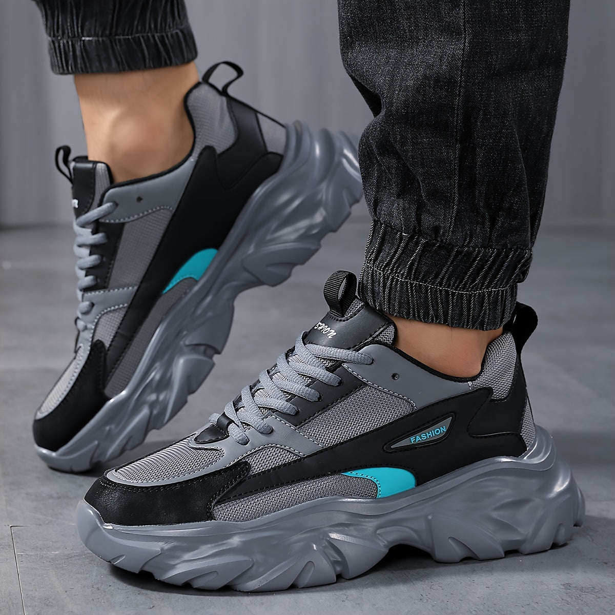 Men'S Comfortable And Breathable Casual Thick-Soled All-Season sneakers, Lightweight Outdoor Trendy Versatile Front-Laced Running Shoes - ayq