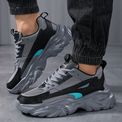 Men'S Comfortable And Breathable Casual Thick-Soled All-Season sneakers, Lightweight Outdoor Trendy Versatile Front-Laced Running Shoes - ayq