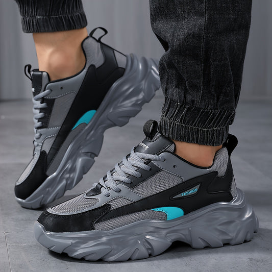 Men'S Comfortable And Breathable Casual Thick-Soled All-Season sneakers, Lightweight Outdoor Trendy Versatile Front-Laced Running Shoes - ayq