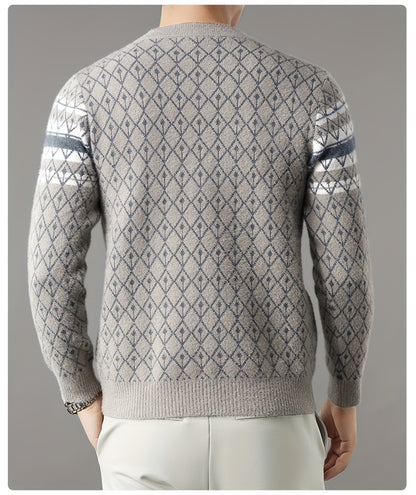 Նոր աշնանային և ձմեռային տղամարդկանց ոճային սվիտեր, բազմակողմանի վերնազգեստի կամ շերտավոր կրելու համար, պատրաստված բարձրորակ հաստ գործվածքից