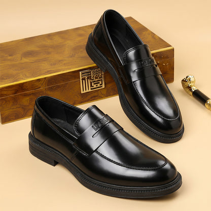 Men's British Retro PU Flat Shoes Slip-On Business Style