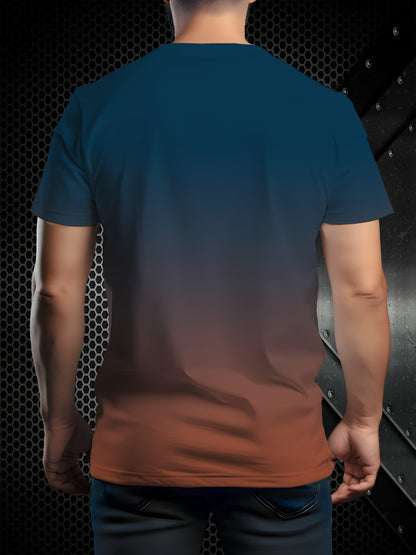 Men's Paris Eiffel Tower 3D Print T-Shirt - Casual Short Sleeve, Summer Outdoor Tee with Gradient Design