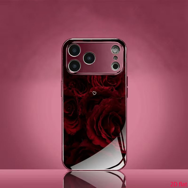 Luxury Wine Red Acrylic Phone Case for iPhone 15-18 Series