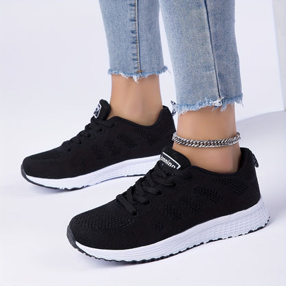 Women's Lightweight Breathable Mesh Running Shoes - Comfortable Low-Top Sneakers with Non-Slip MD Sole, Lace-Up Closure, and Stylish Pink Accents for All Seasons