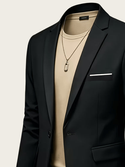 Men's Lightweight Single-Breasted Suit Jacket for Business & Events