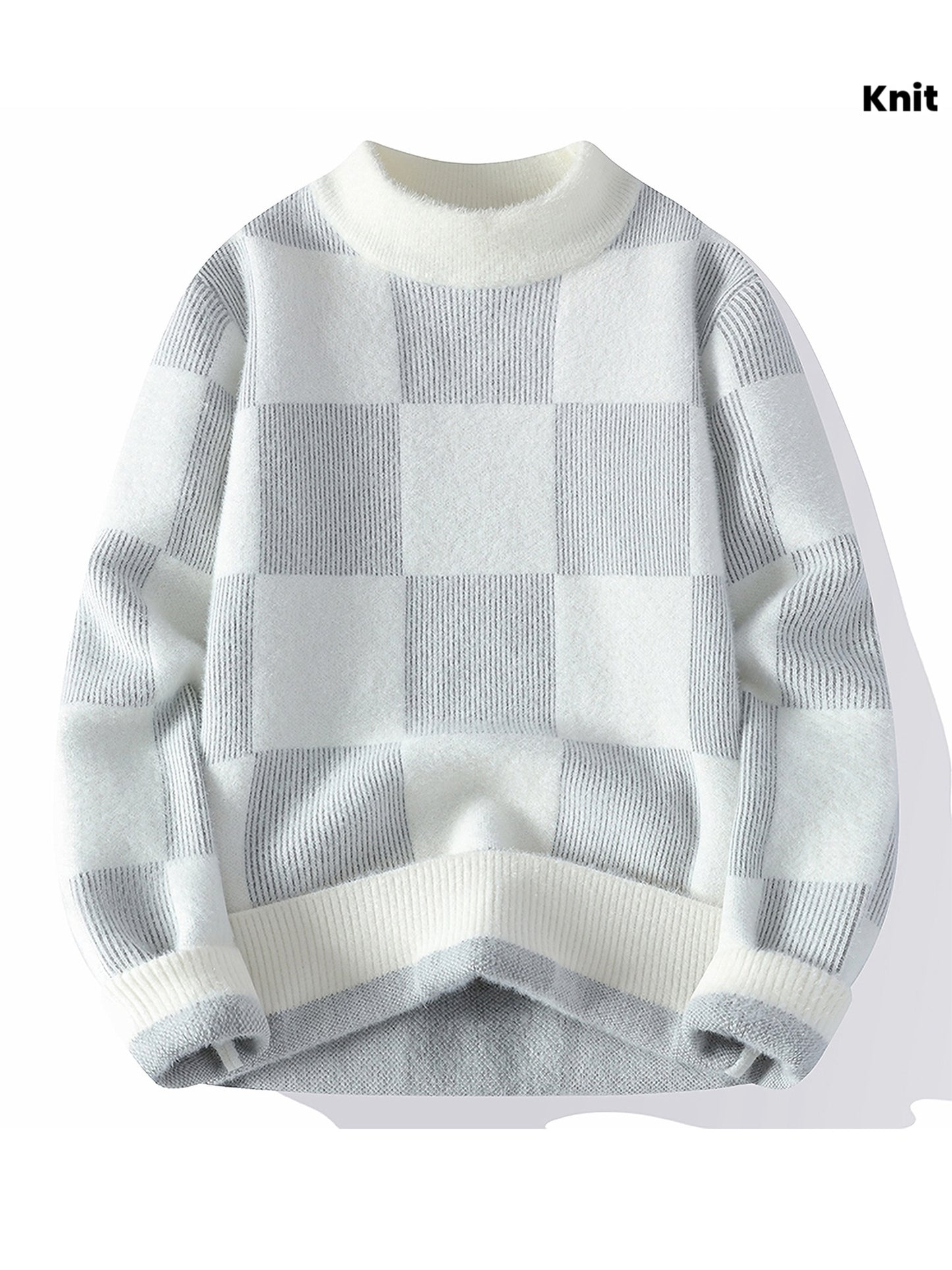 Նոր տղամարդու աշնանային և ձմեռային սվիտեր՝ կլոր վզով, ջերմության համար, տրիկոտաժե