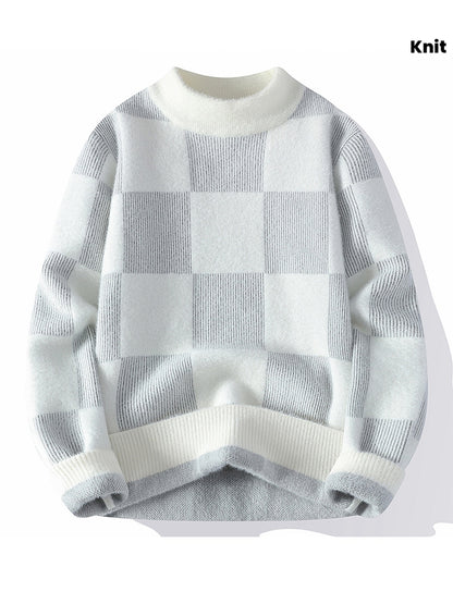 Նոր տղամարդու աշնանային և ձմեռային սվիտեր՝ կլոր վզով, ջերմության համար, տրիկոտաժե