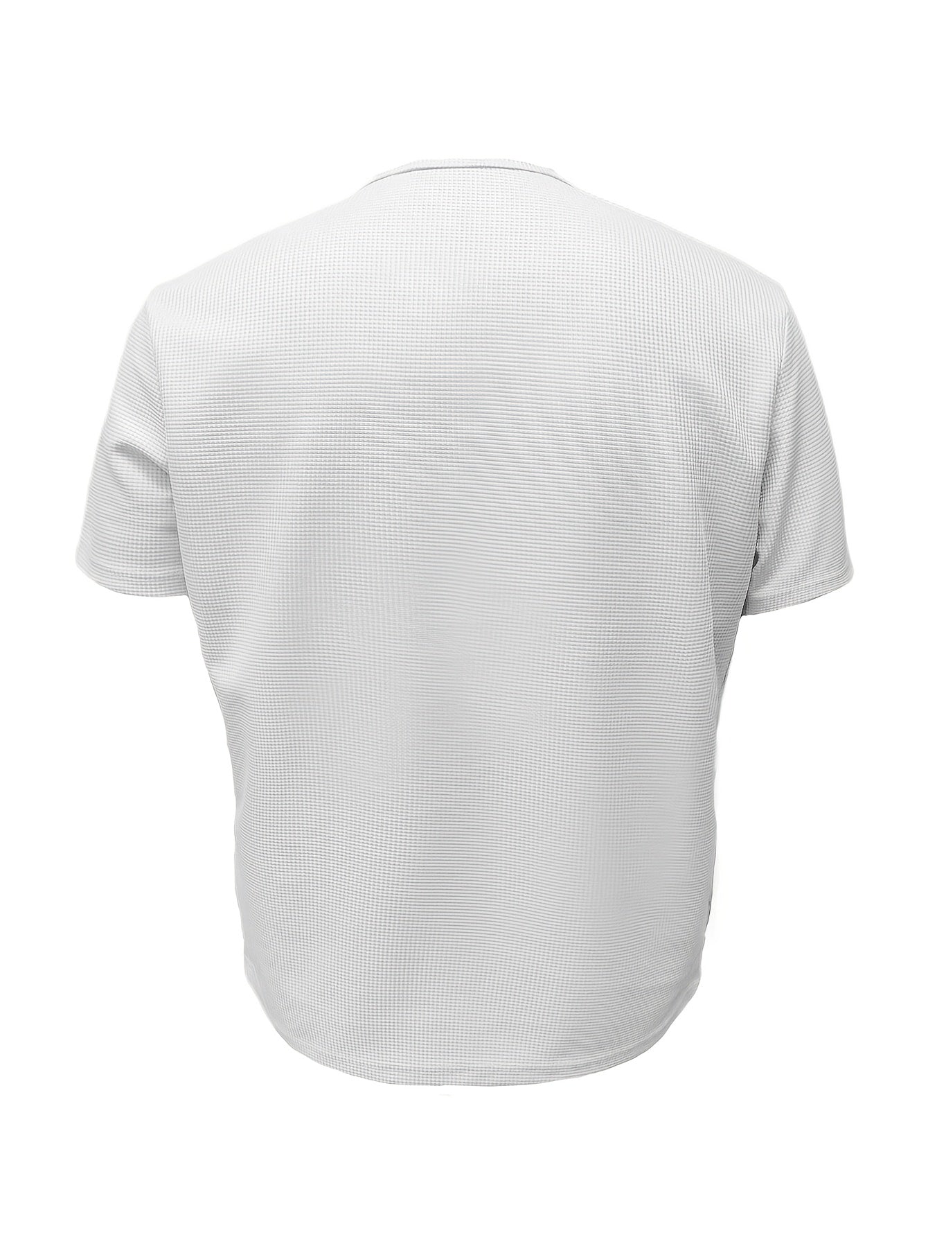 Men'S Long-Sleeve Henry Shirt in Knitted Waffle Style, Featuring Stylish Buttons And a Solid Color, Perfect for High-Quality Casual Outdoor Wear in Spring And Summer.
