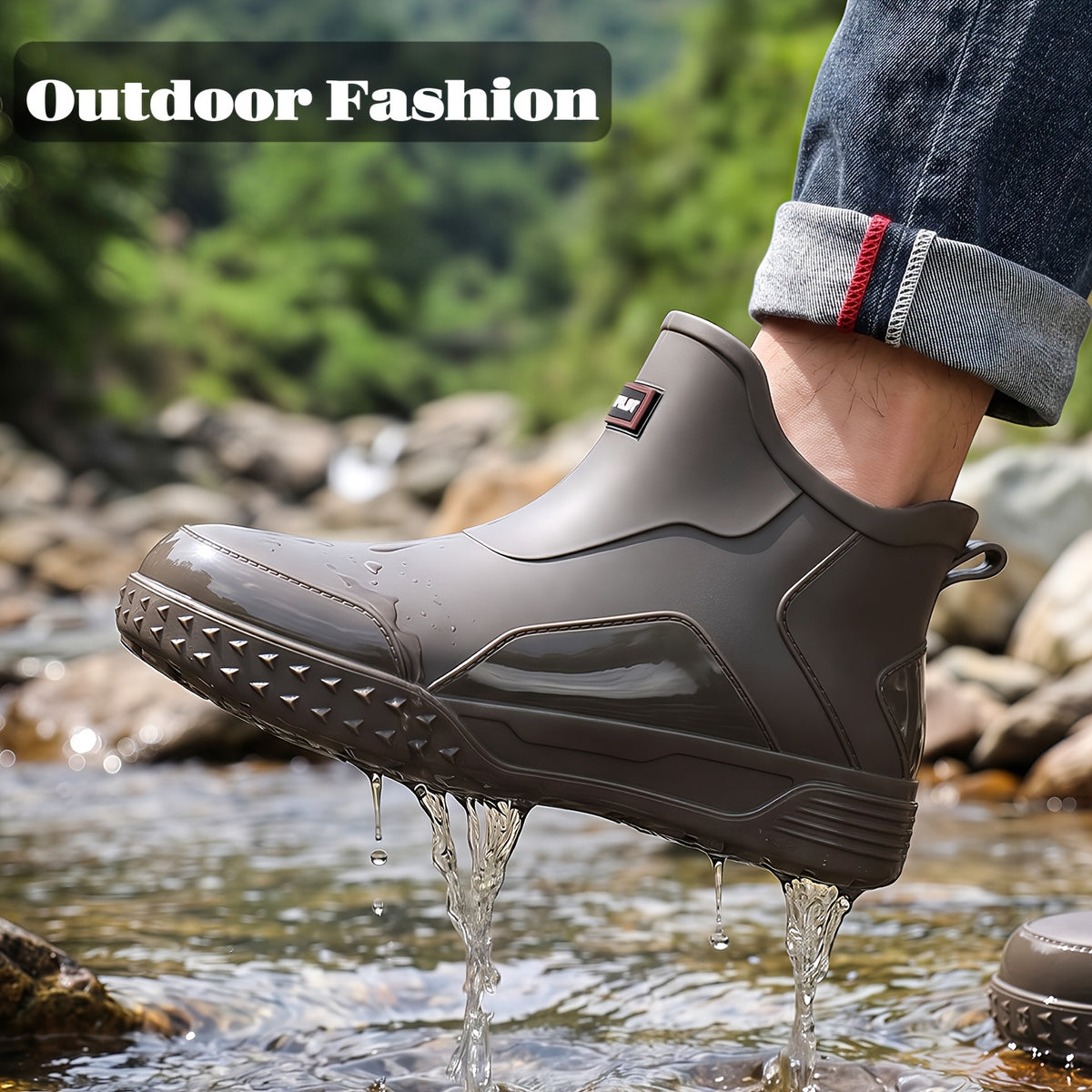 Unisex Gray Ankle Rain Boots | Lightweight All-Season Comfort