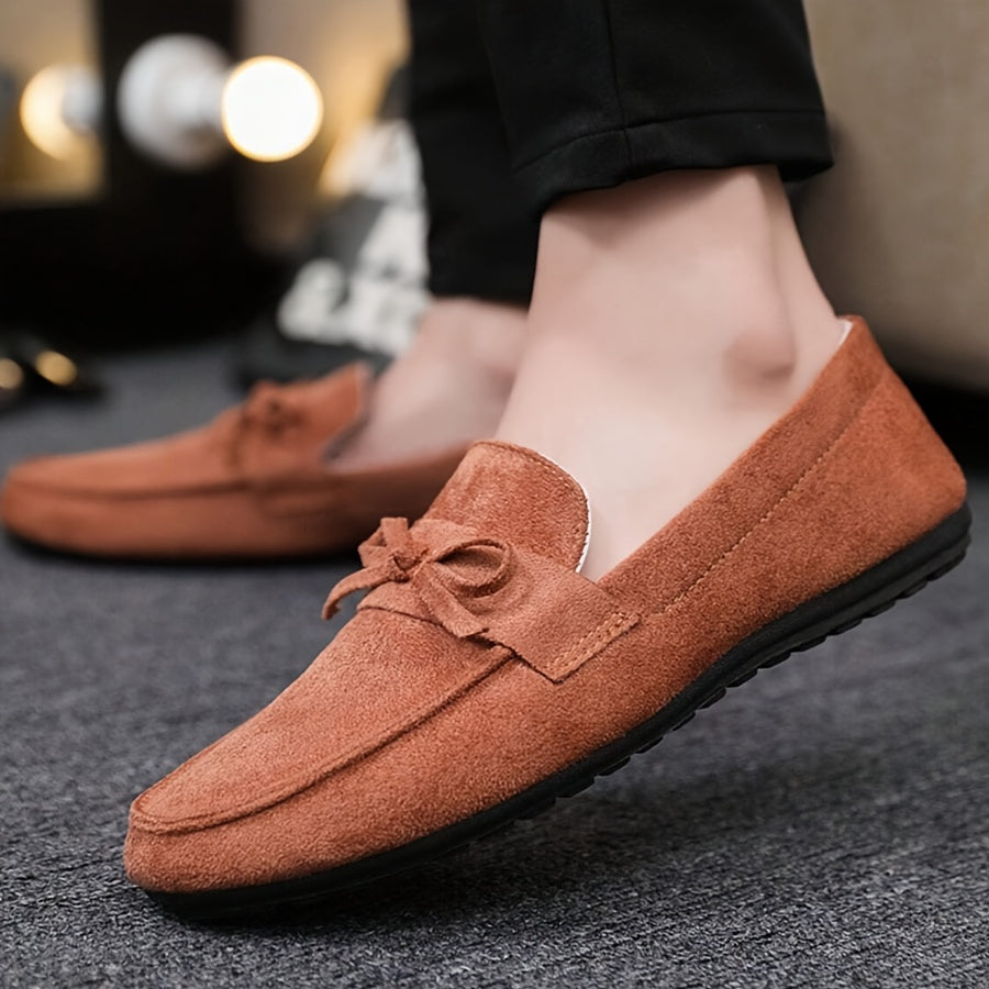 Men's Solid Color Loafer Shoes, Slip On Low Top Casual Shoes For Outdoor Street Walking Camping Activities