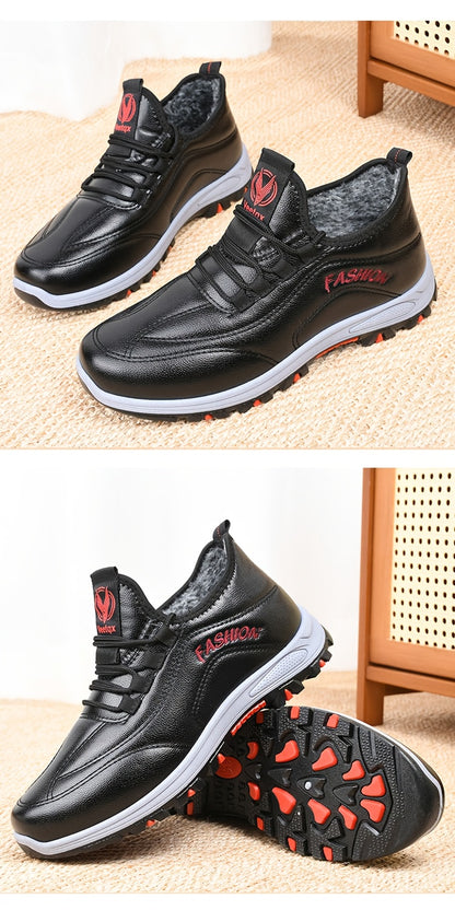 Men'S Winter Shoes - Lightweight Cold Weather Sneakers with Non-Slip Rubber Sole, Brown Formal & Casual Shoes for Dad, Everyday & Formal Events - Easy-Clean Synthetic Upper, Seasonal Footwear, Sleek Design, Comfortable Fit, L