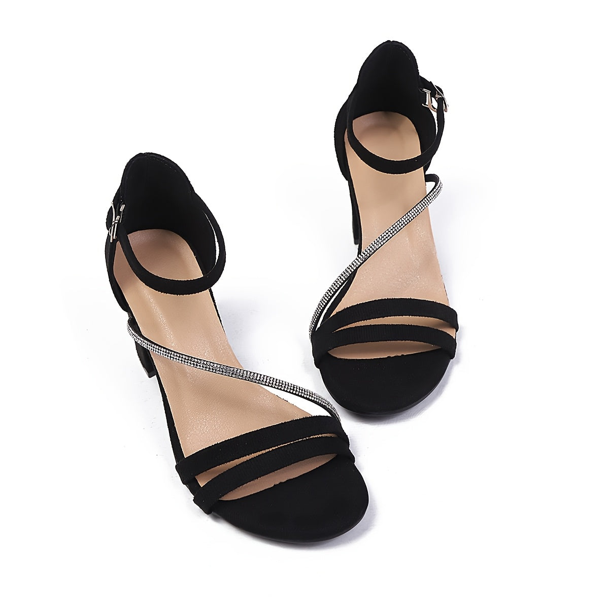 Elegant Korean Style High Heel Sandals with Rhinestones