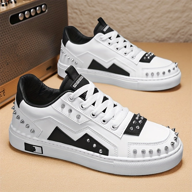 European Station Rivet Panel Shoes White Shoes Niche Korean Style Casual Shoes Versatile Sneakers