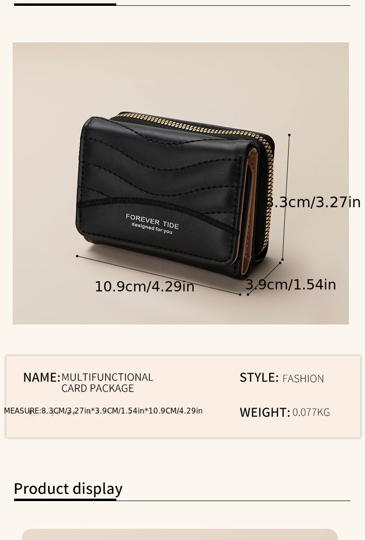 Կանացի նորաձև մինիմալիստական ​​ծալովի դրամապանակ՝ ճարմանդային դիզայնով, մեծ տարողությամբ, հասանելի է 6 գույնով