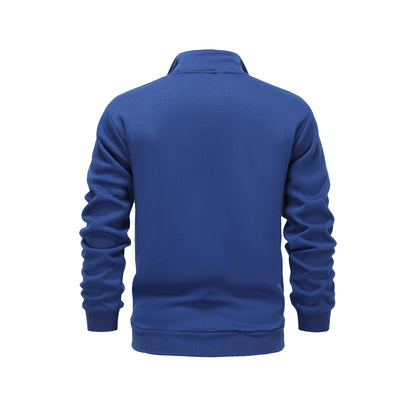 Men'S Red Fleece Zip-Up Hoodie - Cozy Fall & Winter Casual Jacket with Front Pockets, Long Sleeves, and Drawstring Hood, Hooded Sweatshirt, Autumn Outerwear, Durable Fabric