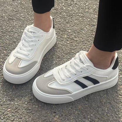 Women's Retro Platform Sneakers, Chunky Lace-Up Casual Shoes