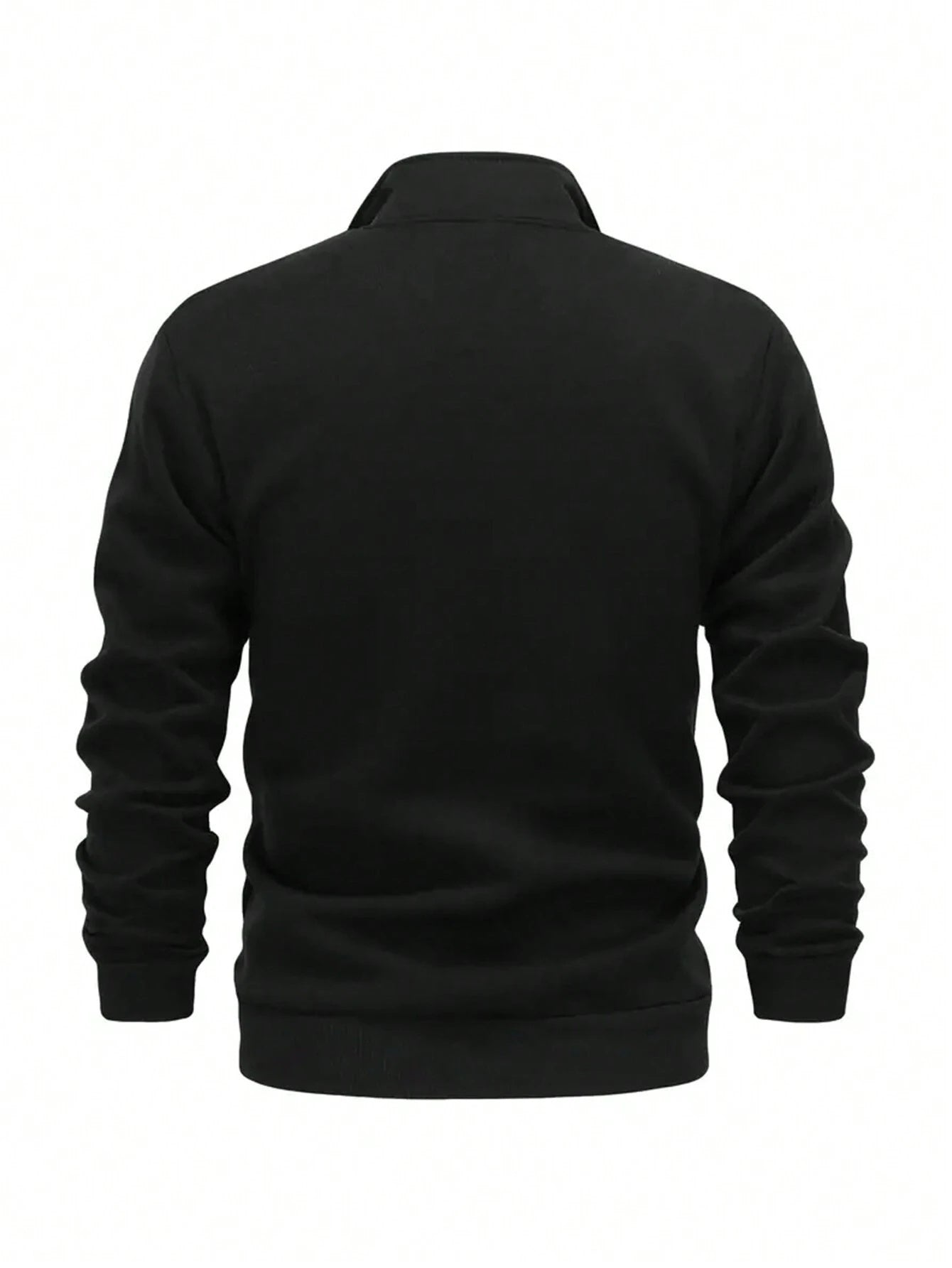 Men's Full-Zip Hooded Jacket - Thermal Zip-Up Sweater Coat, Full-Length Zipper Closure, Machine Washable Winter Outerwear for Cold Weather, Gym, Office & Everyday - Black Formal & casual Outer Jacket for Men, Winter Hoodies f