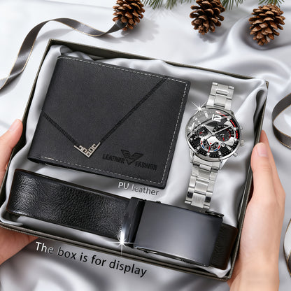 3 հատ տղամարդու ժամացույցի, գոտու, դրամապանակի հավաքածու | Նորաձև, գործնական, հանգստի, սպորտային, գեղեցիկ և նորաձև, հատուկ մշակված տղամարդկանց համար, առանց նվերի տուփի