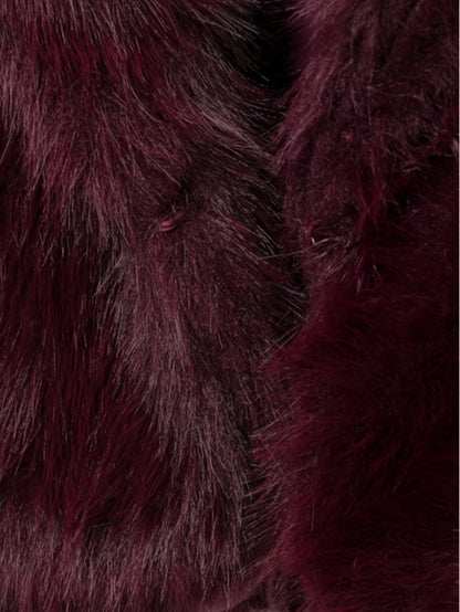 Women'S Thick Fox-like Fur Coat - Elegant Winter Jacket with Button Front Closure, Non-Stretchy Luxury Outerwear for Cold Weather, Chic Coat for Everyday & Formal Events (INDEFEIR), Winter Jacket, Formal Event Attire, Plush T